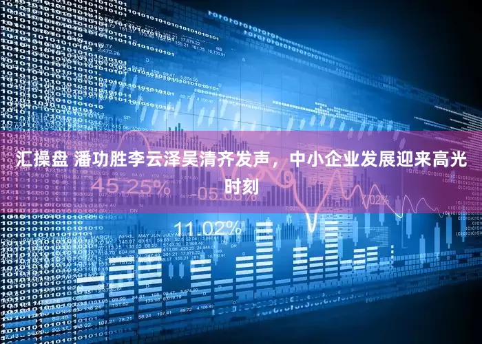 汇操盘 潘功胜李云泽吴清齐发声，中小企业发展迎来高光时刻